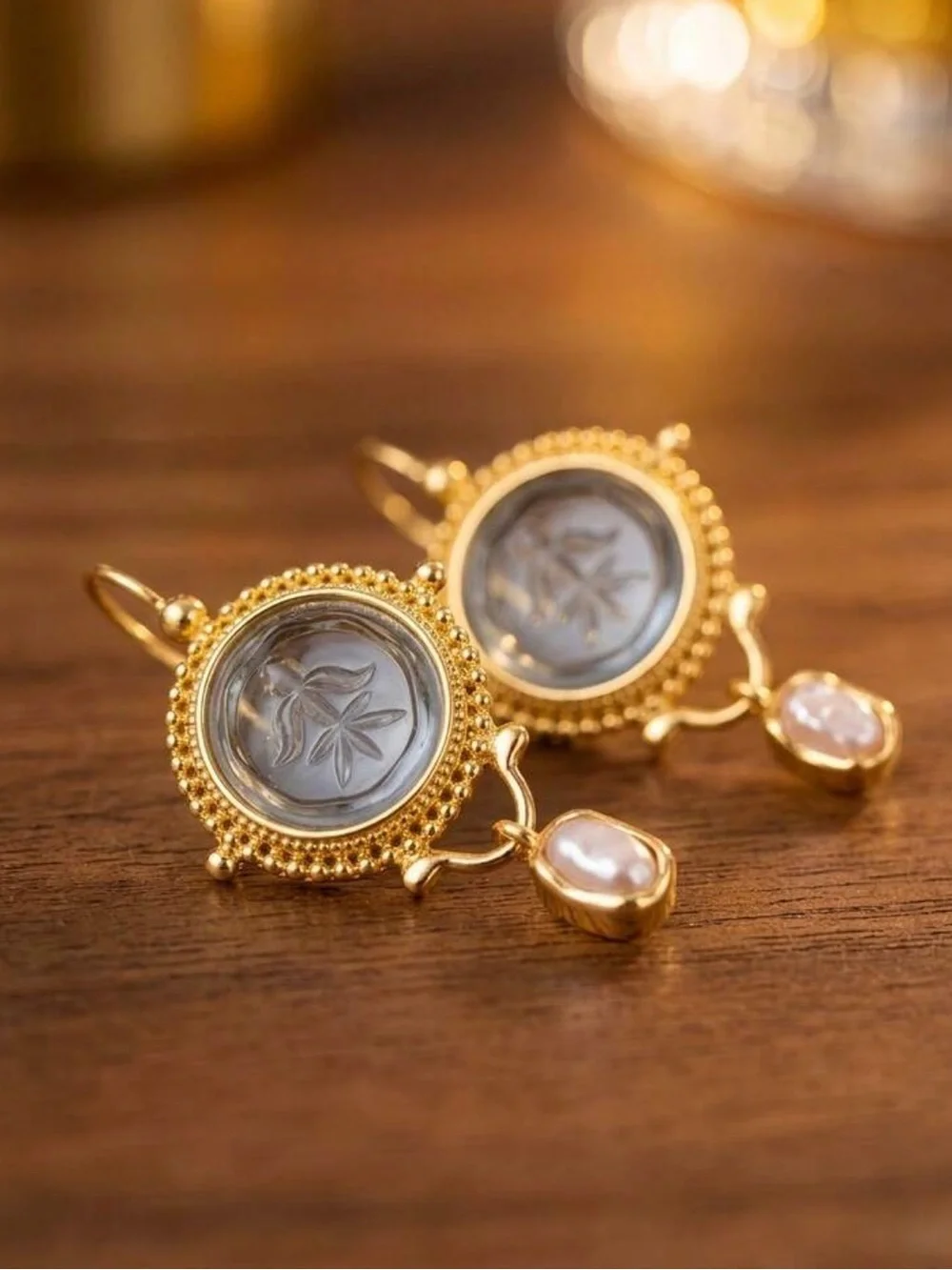 Elegant vintage blue earings